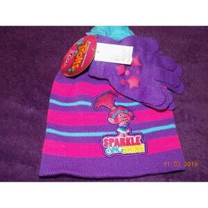 New with tag Trolls Girls Hat and Glove set